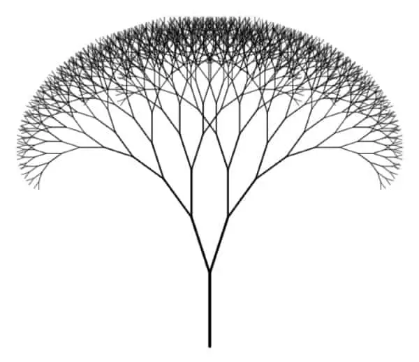 symmetric fractal tree Are Humans Fractals? Biology and Behavior (multiple studies)