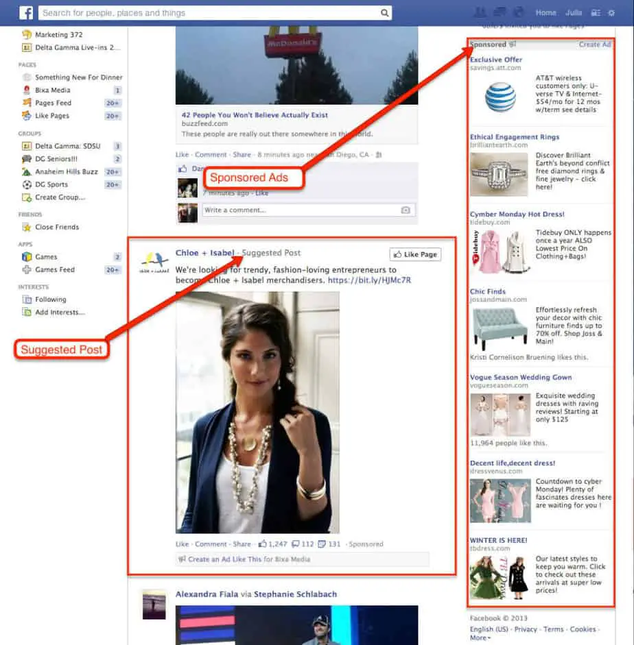 Facebook ScreenShot 1 How Do Social Media Companies Make Money ?